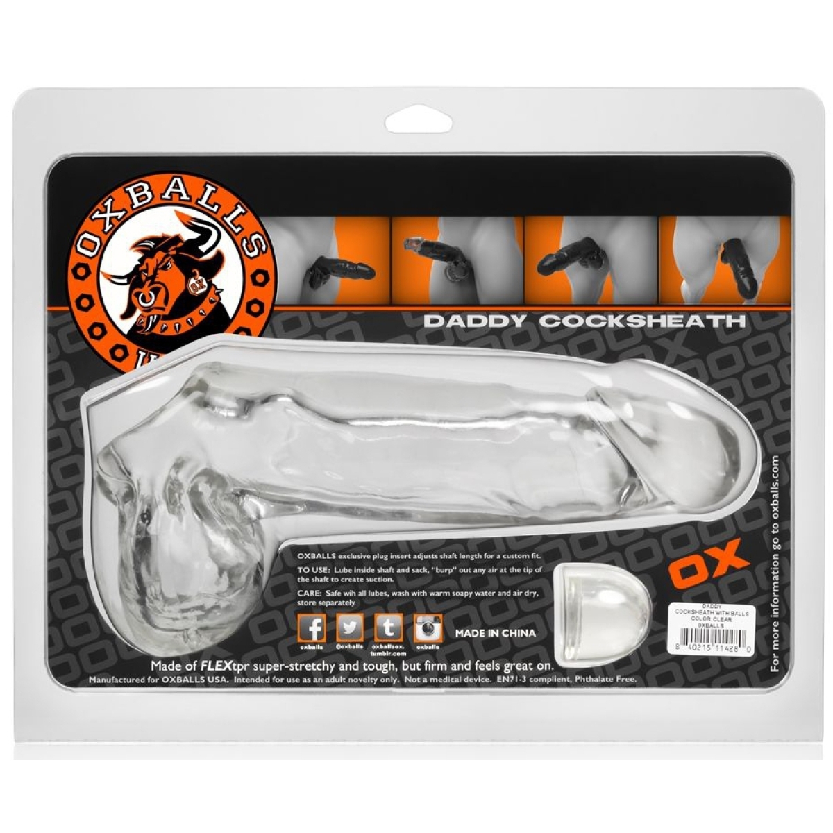 gaine de penis daddy 20 x 6cm transparente 5