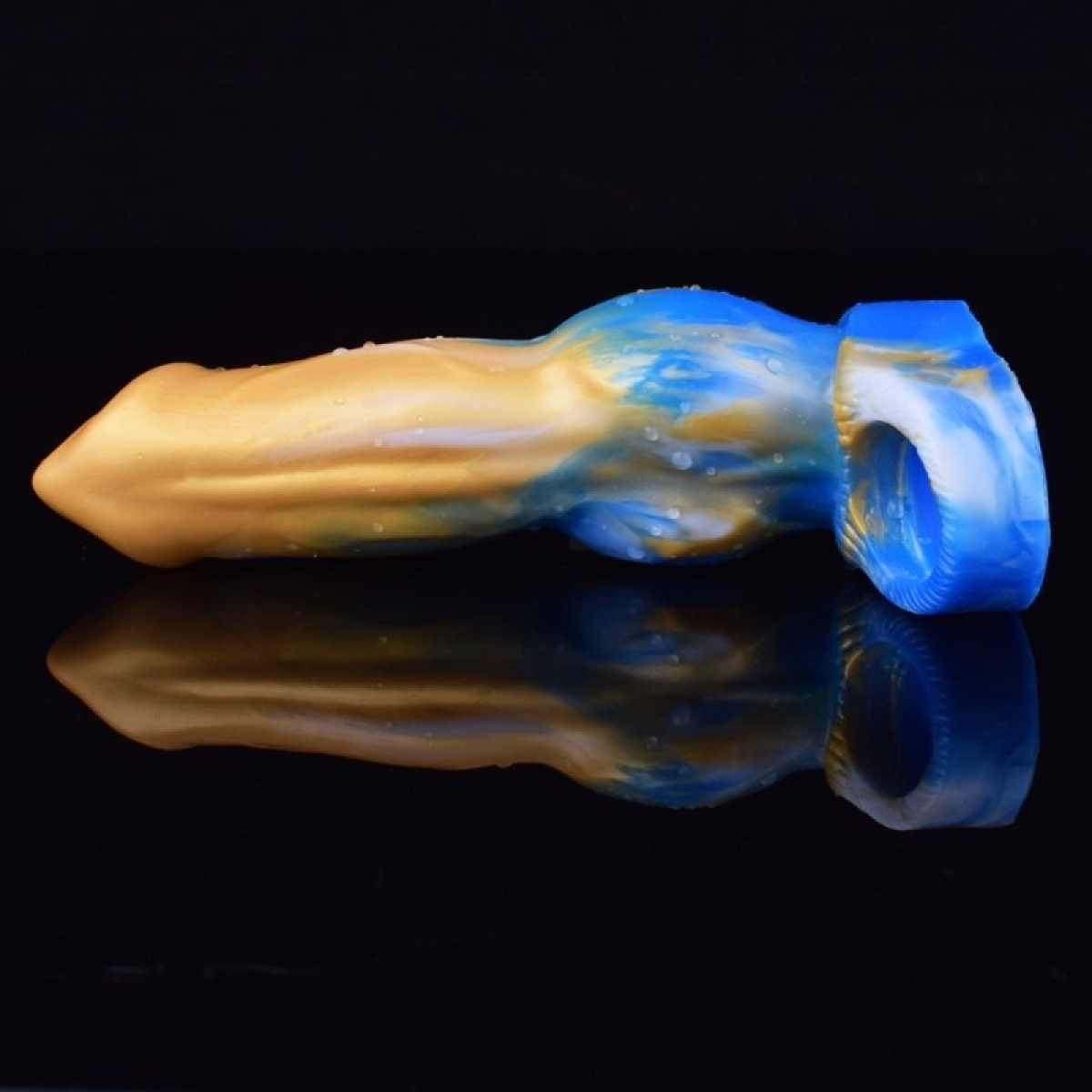 gaine de penis dog yorky 17 x 6cm bleu jaune 1
