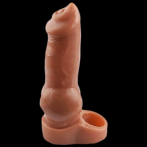gaine de penis dog yorky 17 x 6cm marron