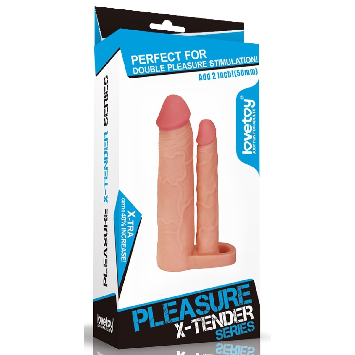 gaine de penis double penis 18 x 4 cm 1