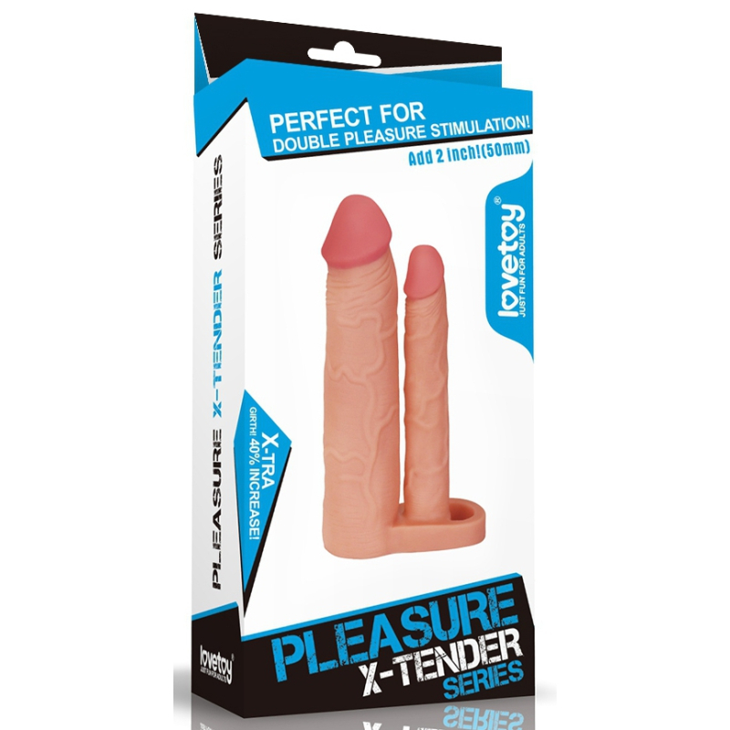 gaine de penis double penis 18 x 4 cm 1
