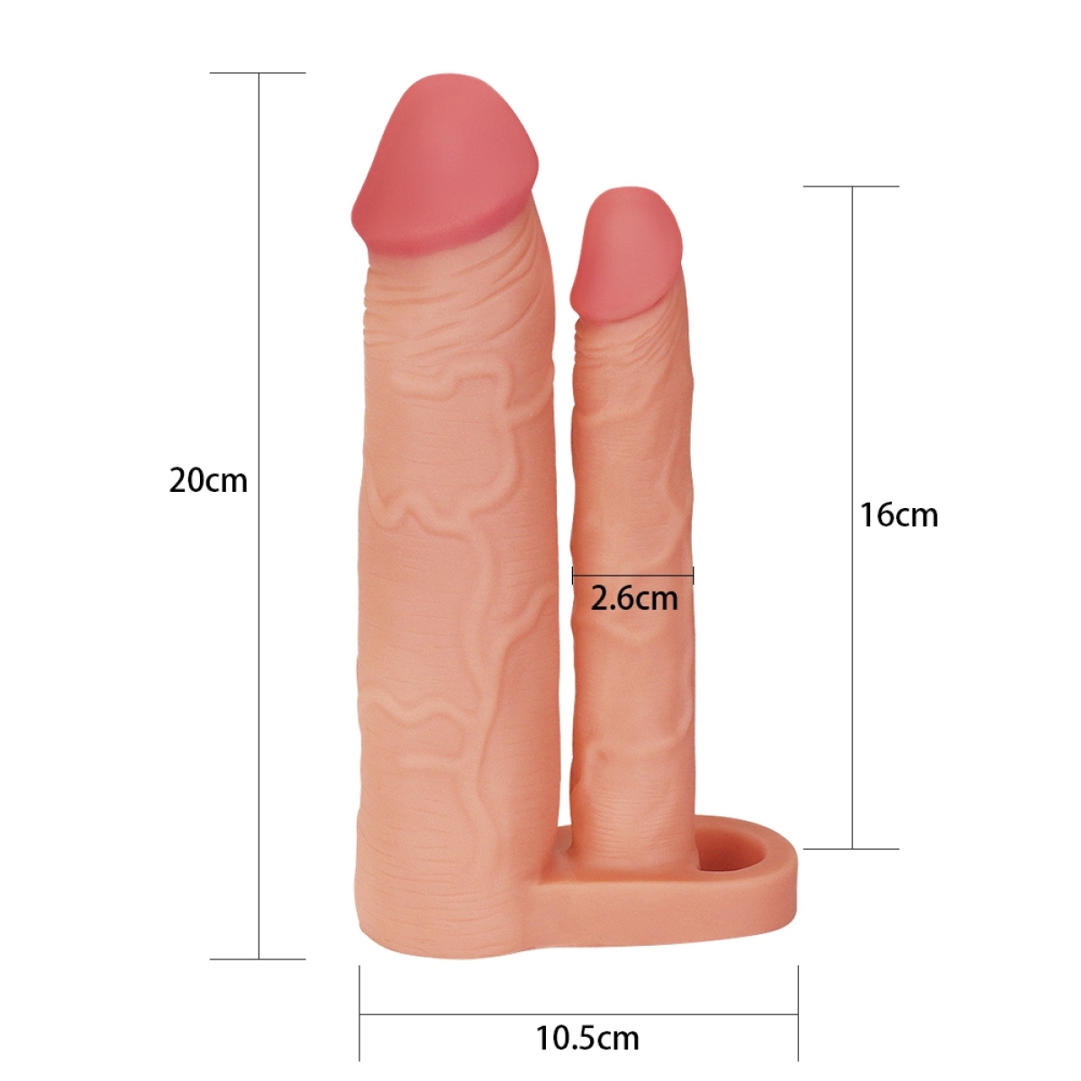gaine de penis double penis 18 x 4 cm 2