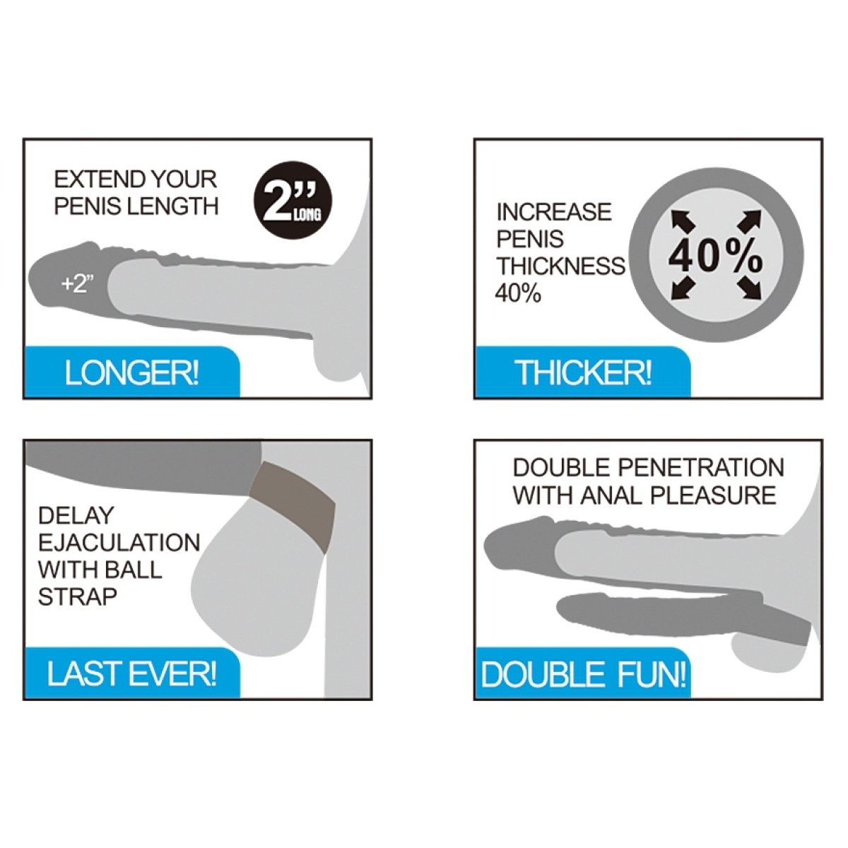 gaine de penis double penis 18 x 4 cm 3