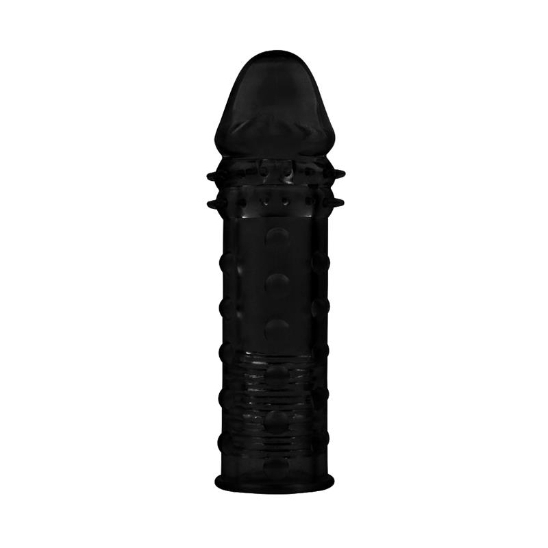 gaine de penis extra texture 16 x 45cm noire