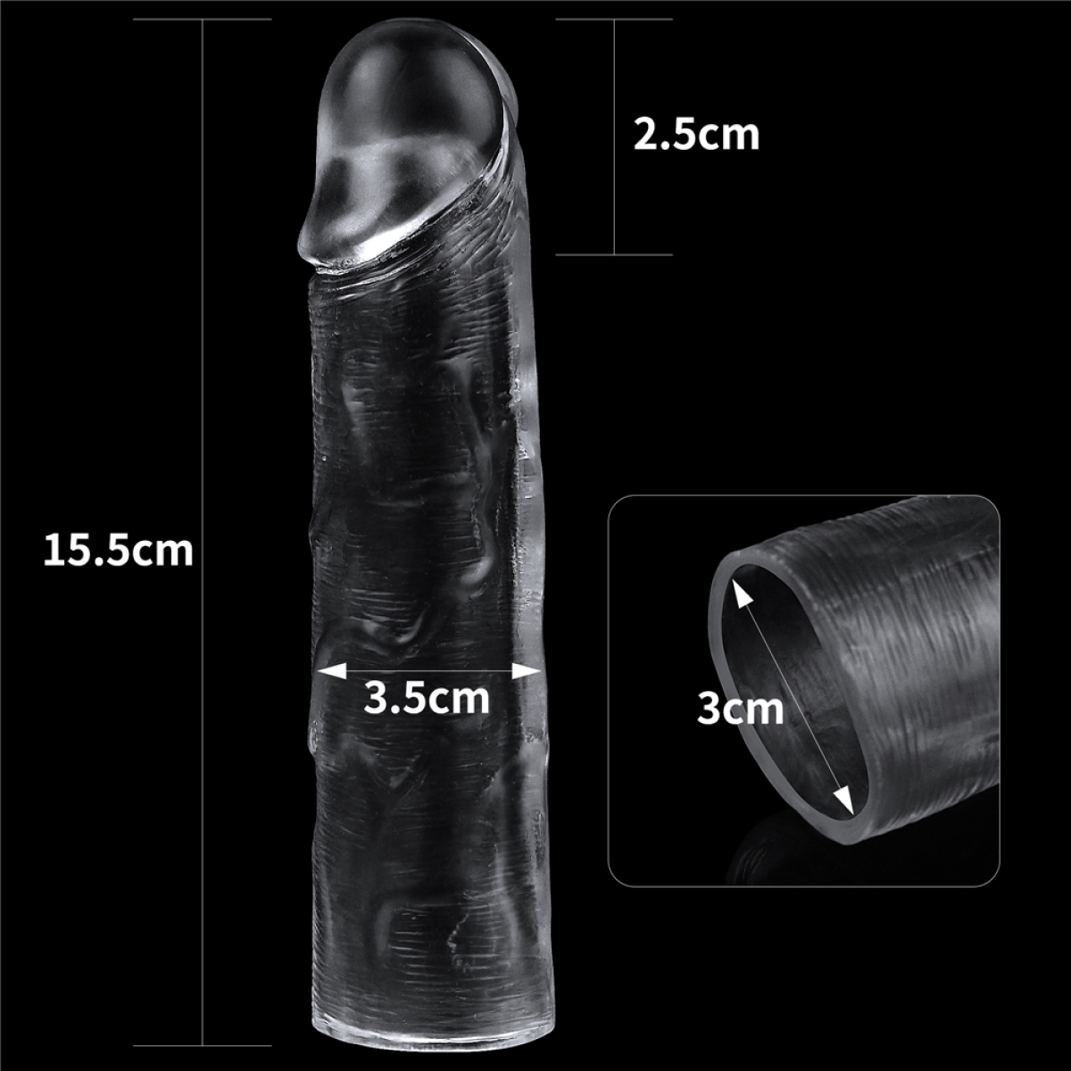 gaine de penis flawless 15 x 4cm transparente 10