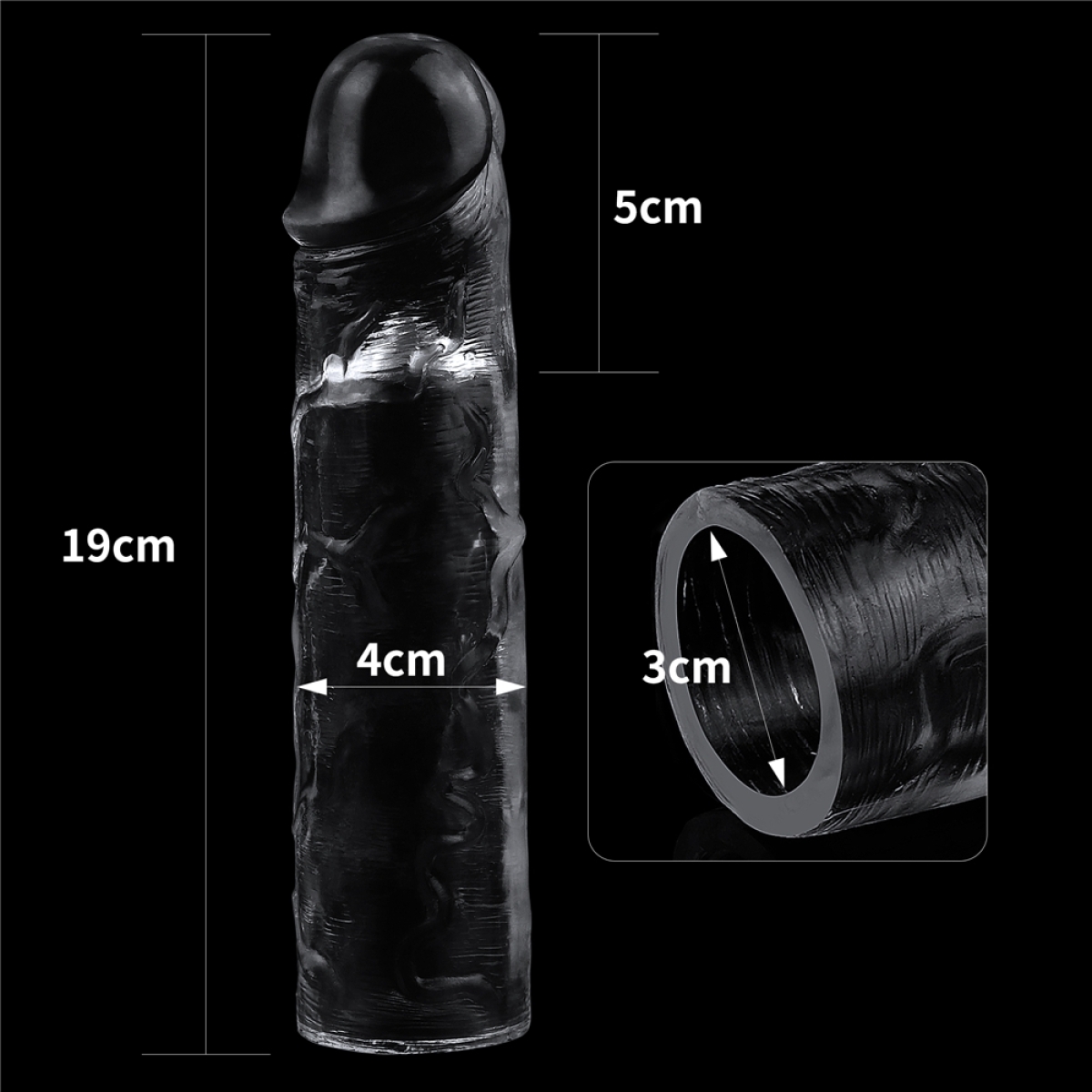 gaine de penis flawless 19 x 4cm transparente 9