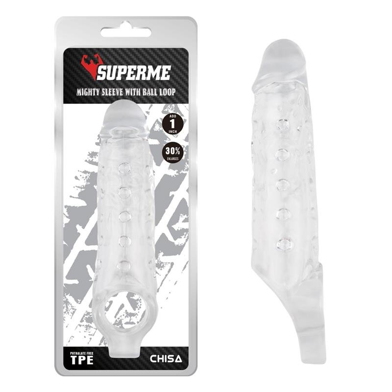 gaine de penis mighty 15 x 45cm transparente 5