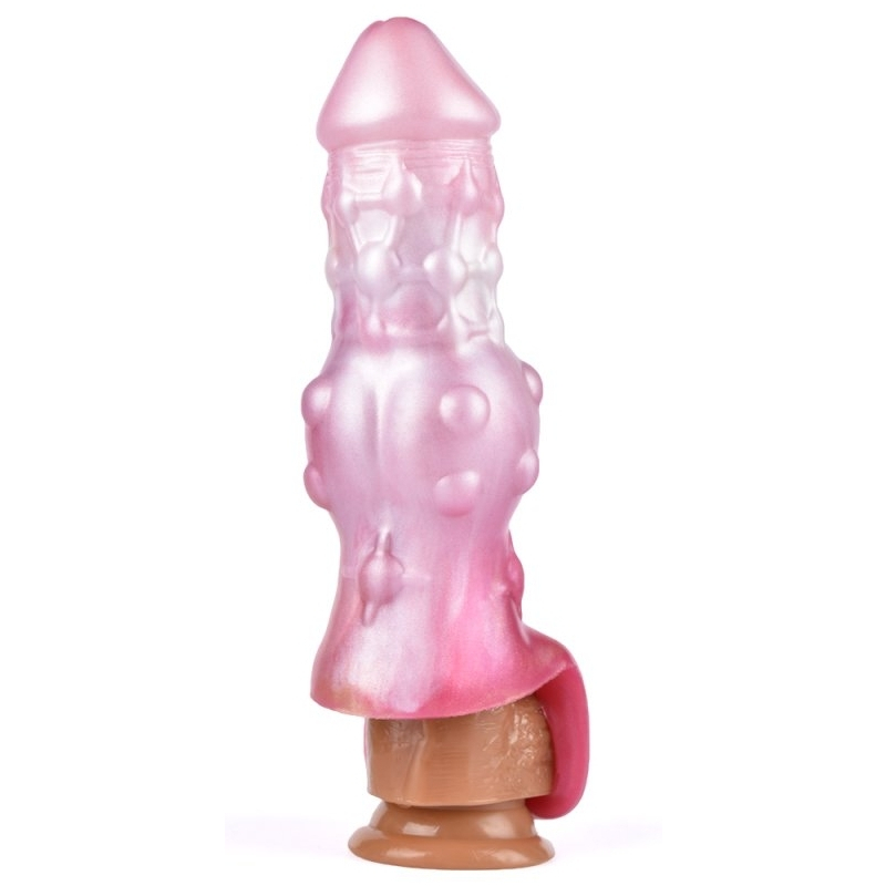 gaine de penis monster toadix 17 x 6cm rose 1