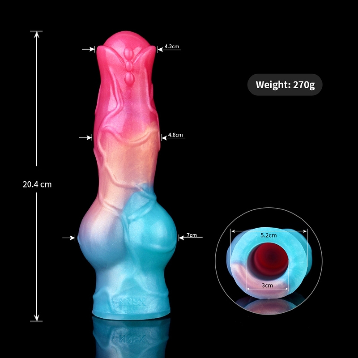gaine de penis nott very dick 18 x 65cm rose bleu 4