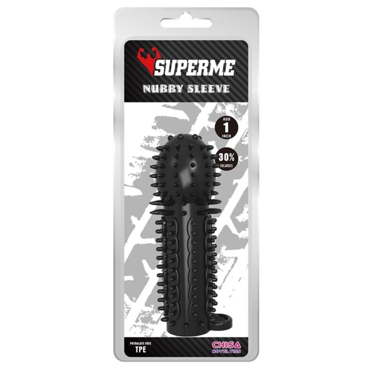 gaine de penis nubby 145 x 48cm noire 1