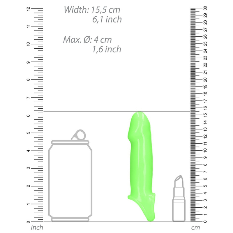 gaine de penis phosphorescente smooth strong glow 12 x 45cm 4