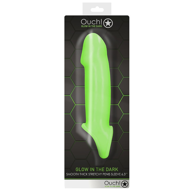 gaine de penis phosphorescente smooth thick glow 12 x 42cm 1
