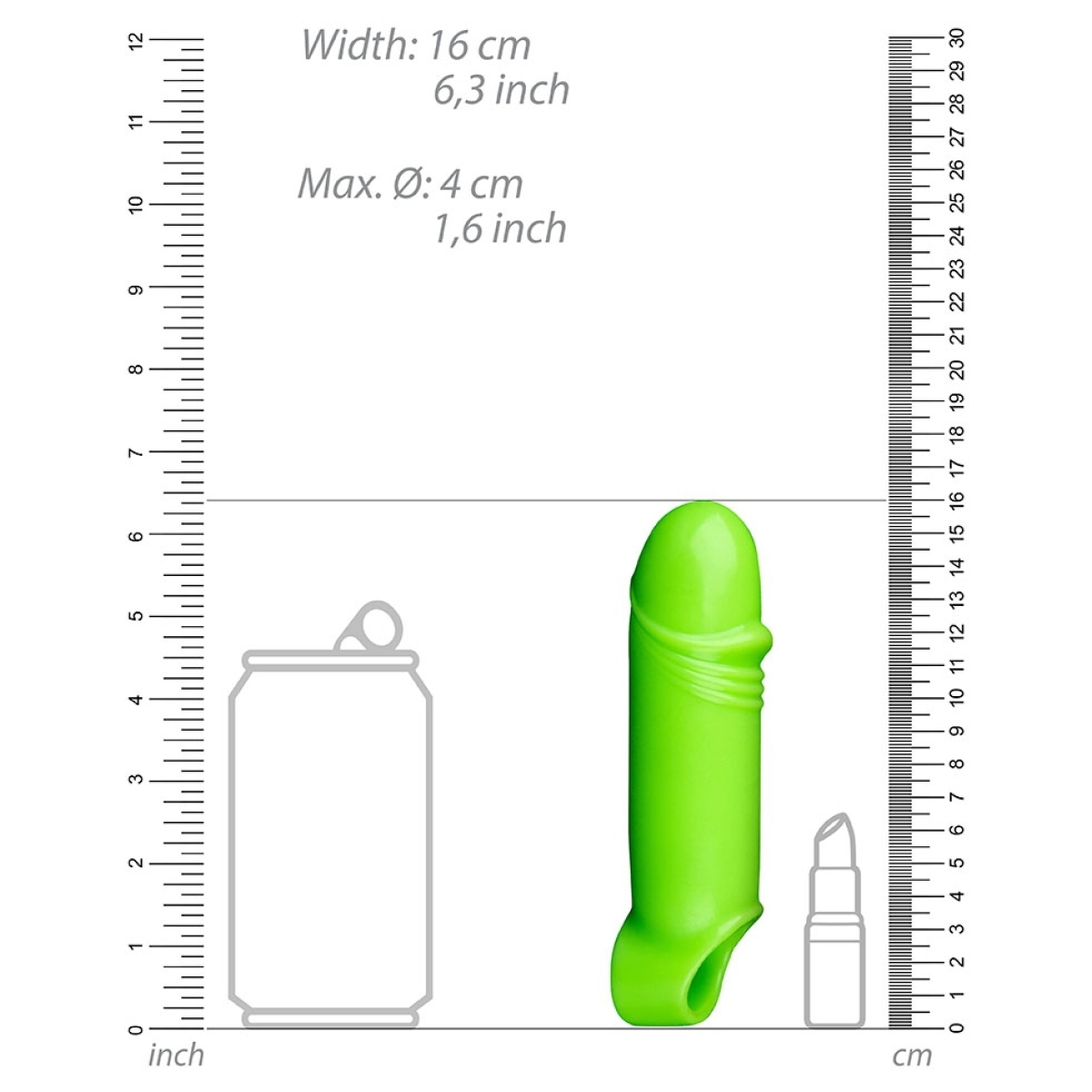 gaine de penis phosphorescente smooth thick glow 12 x 42cm 4