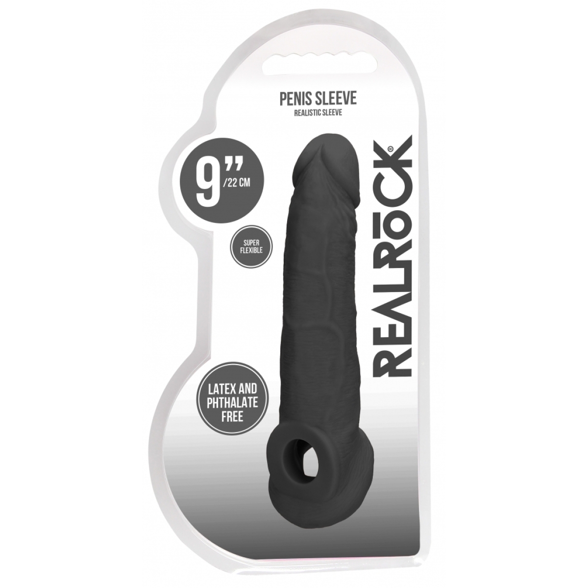 gaine de penis realrock 17 x 45cm noire 1