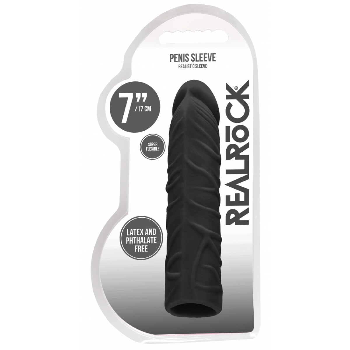 gaine de penis realrock 17 x 4cm noire 1