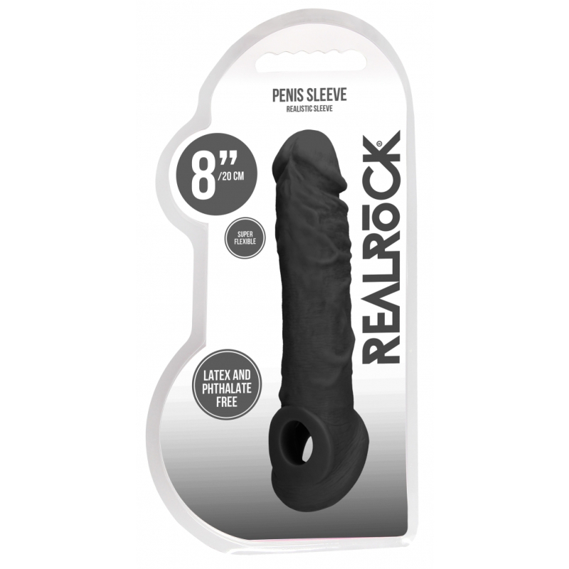 gaine de penis realrock curve 17 x 45cm noire 1