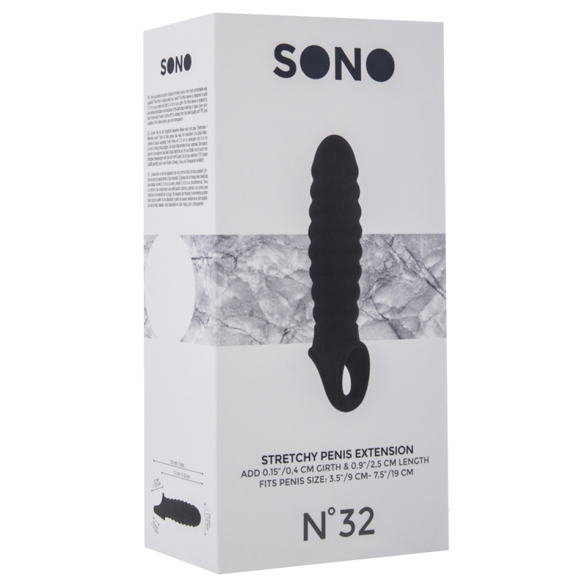 gaine de penis ribby penis sono n32 11 x 3 cm noire 1