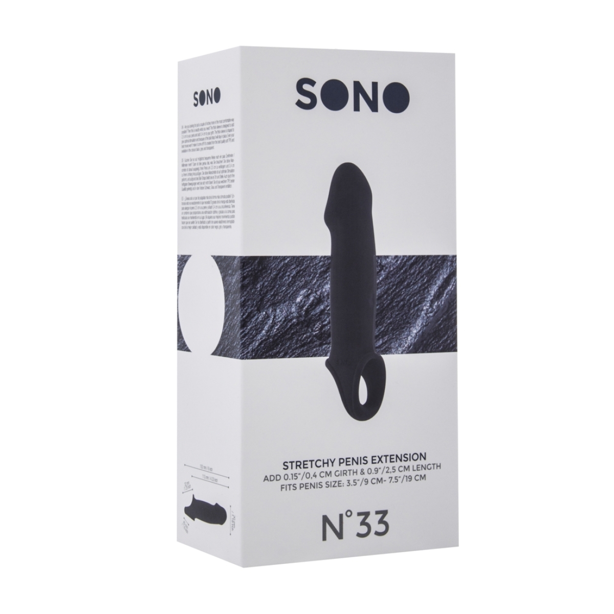 gaine de penis stretchy penis sono n33 115 x 3 cm noire 1