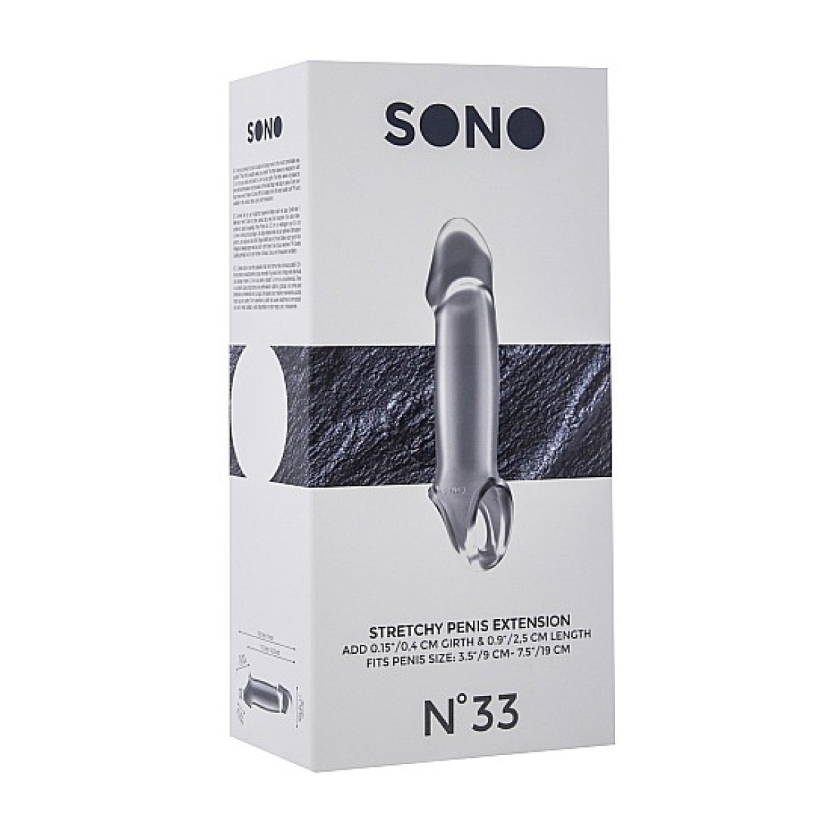 gaine de penis stretchy penis sono n33 115 x 3 cm transparente 2