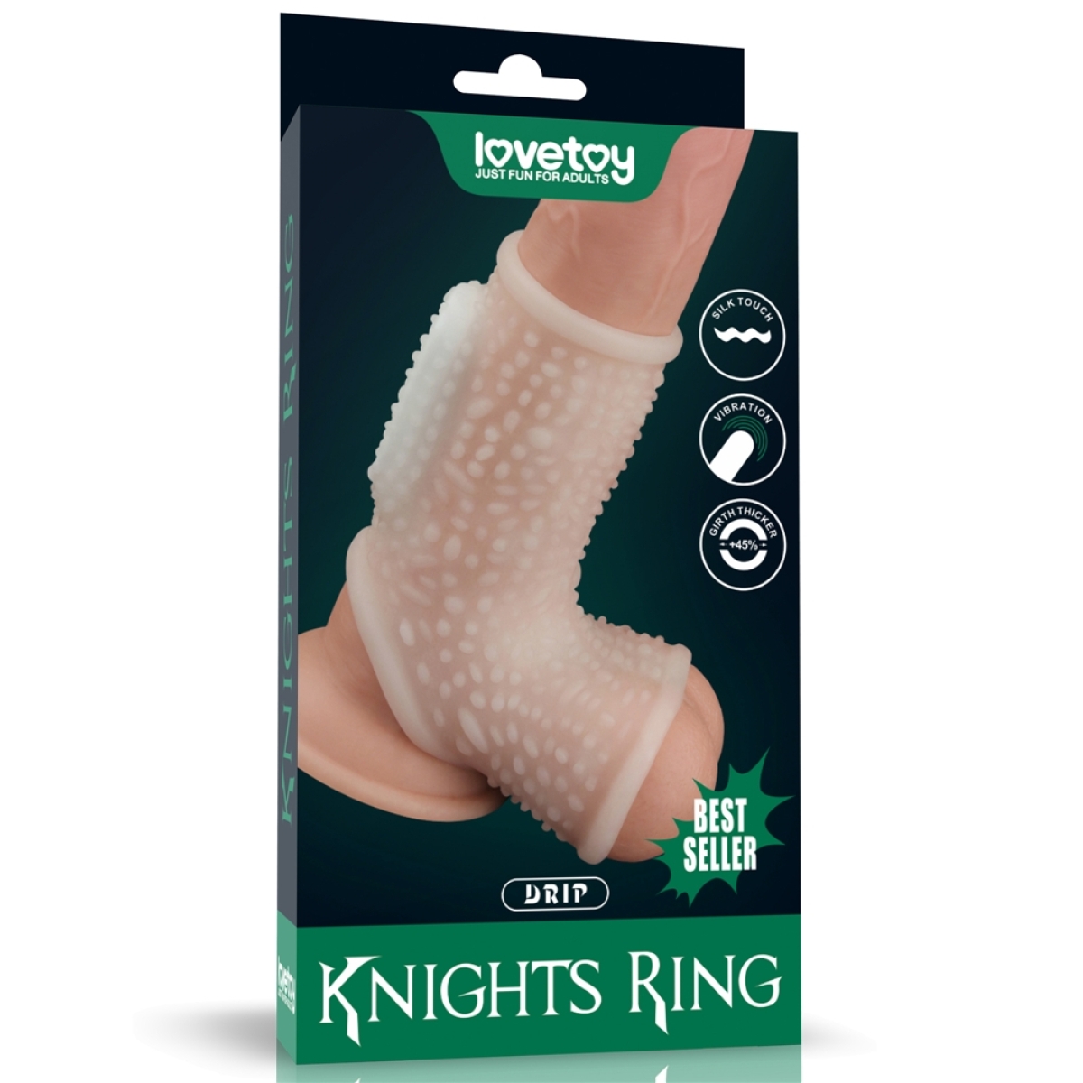 gaine de penis vibrante avec ballstretcher knights ring best drip 10cm 7