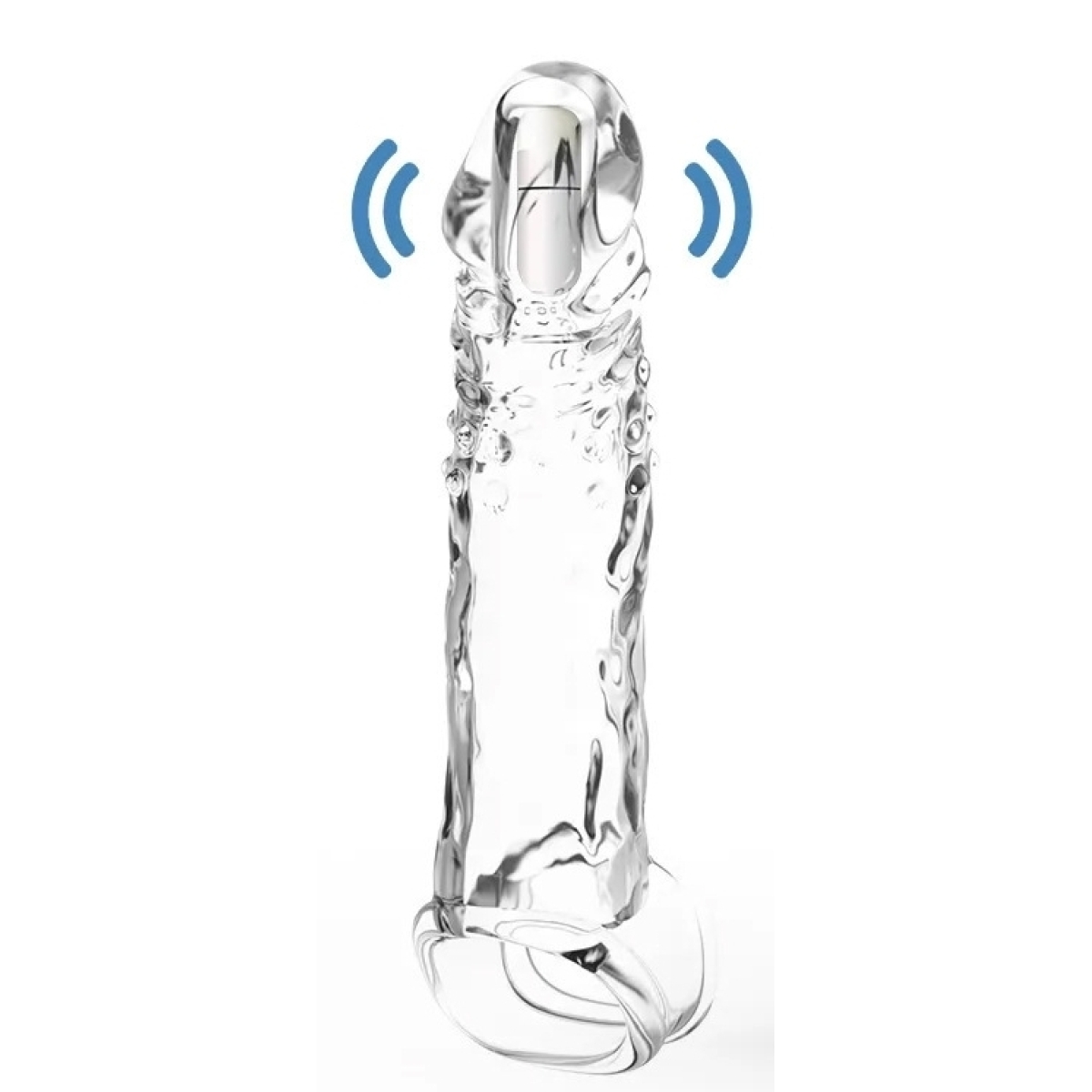 gaine de penis vibrante extyvizz 13 x 35 cm transparente