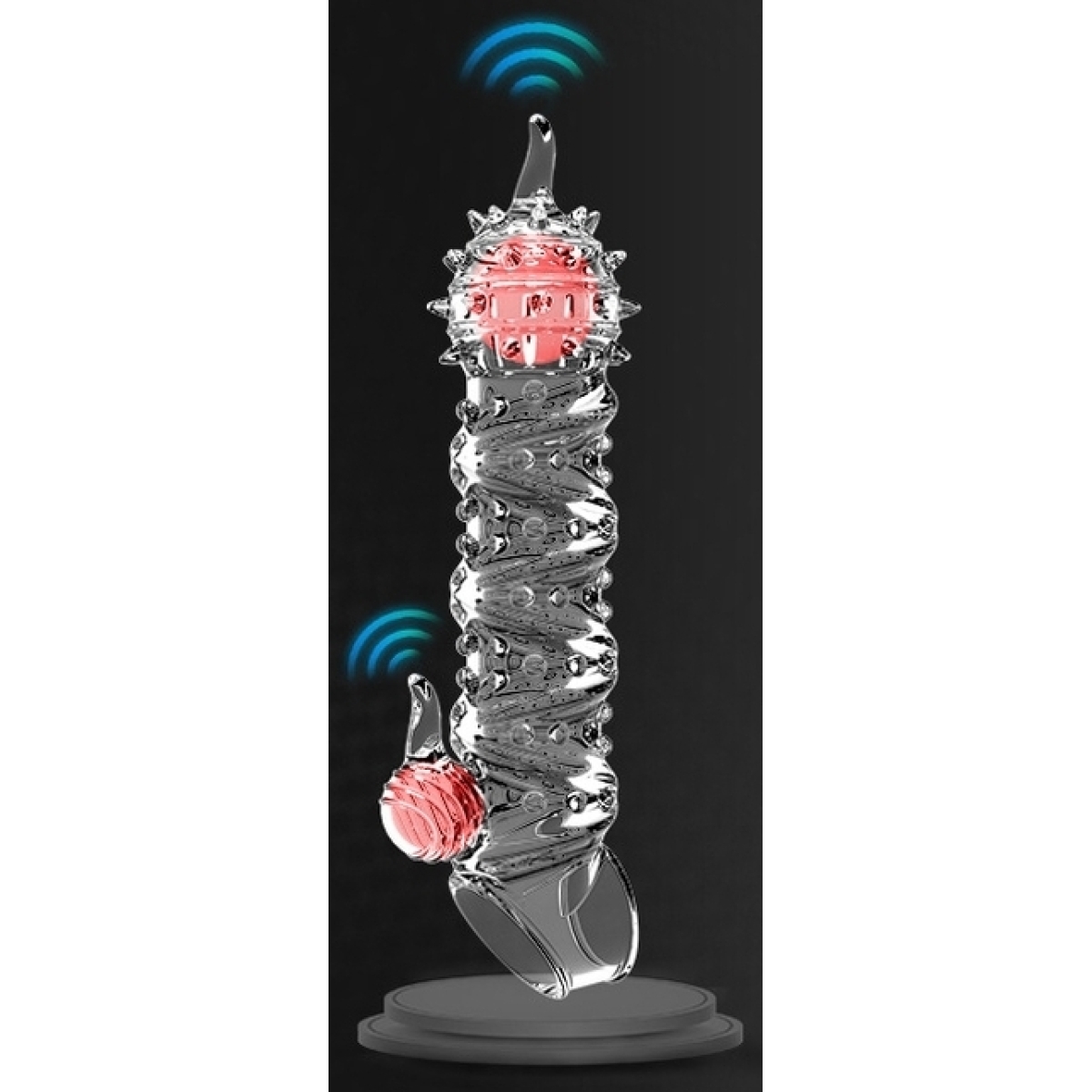 gaine de penis vibrante tortyvizz 12 x 4 cm transparente 1