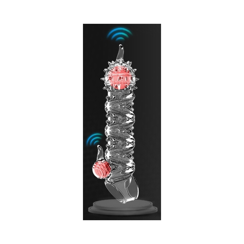 gaine de penis vibrante tortyvizz 12 x 4 cm transparente 1