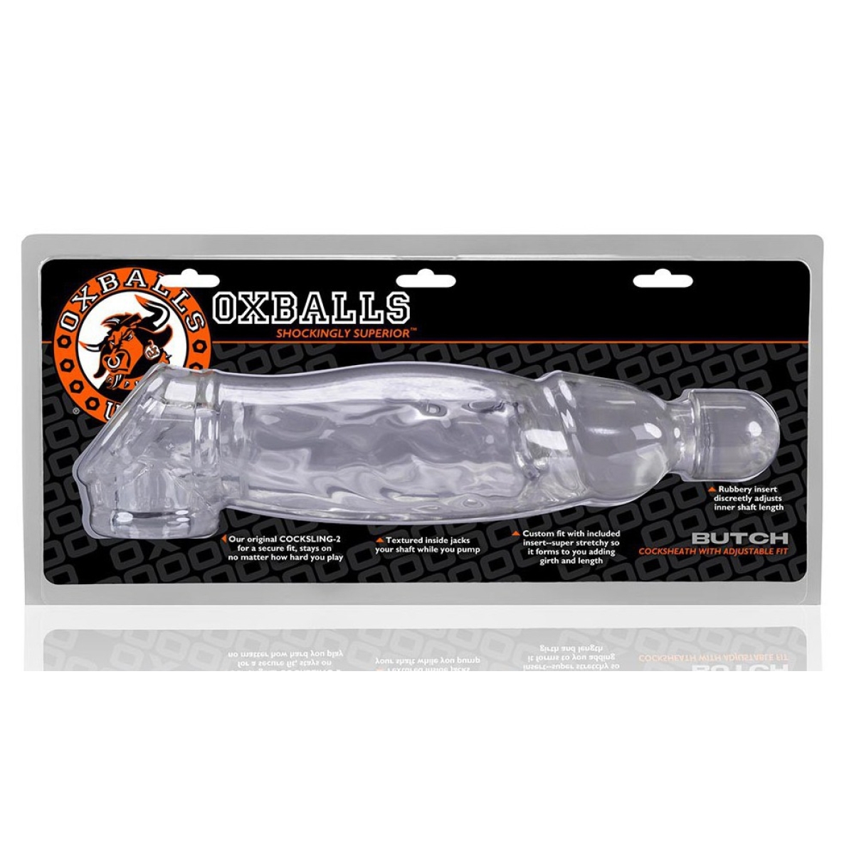 gaine pour penis butch 17 x 5 cm transparente 1