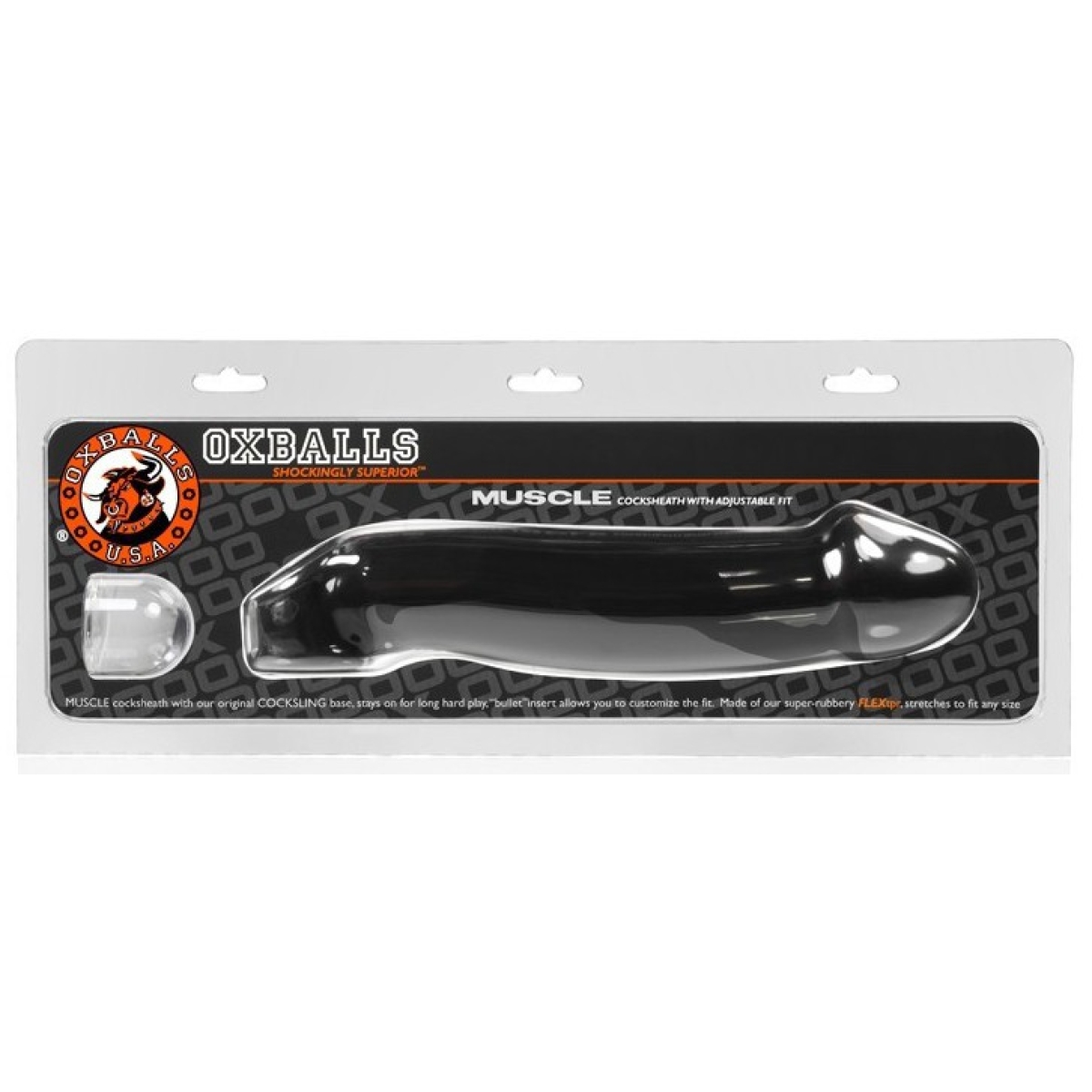 gaine pour penis muscle oxballs 24 x 5 cm noir 1