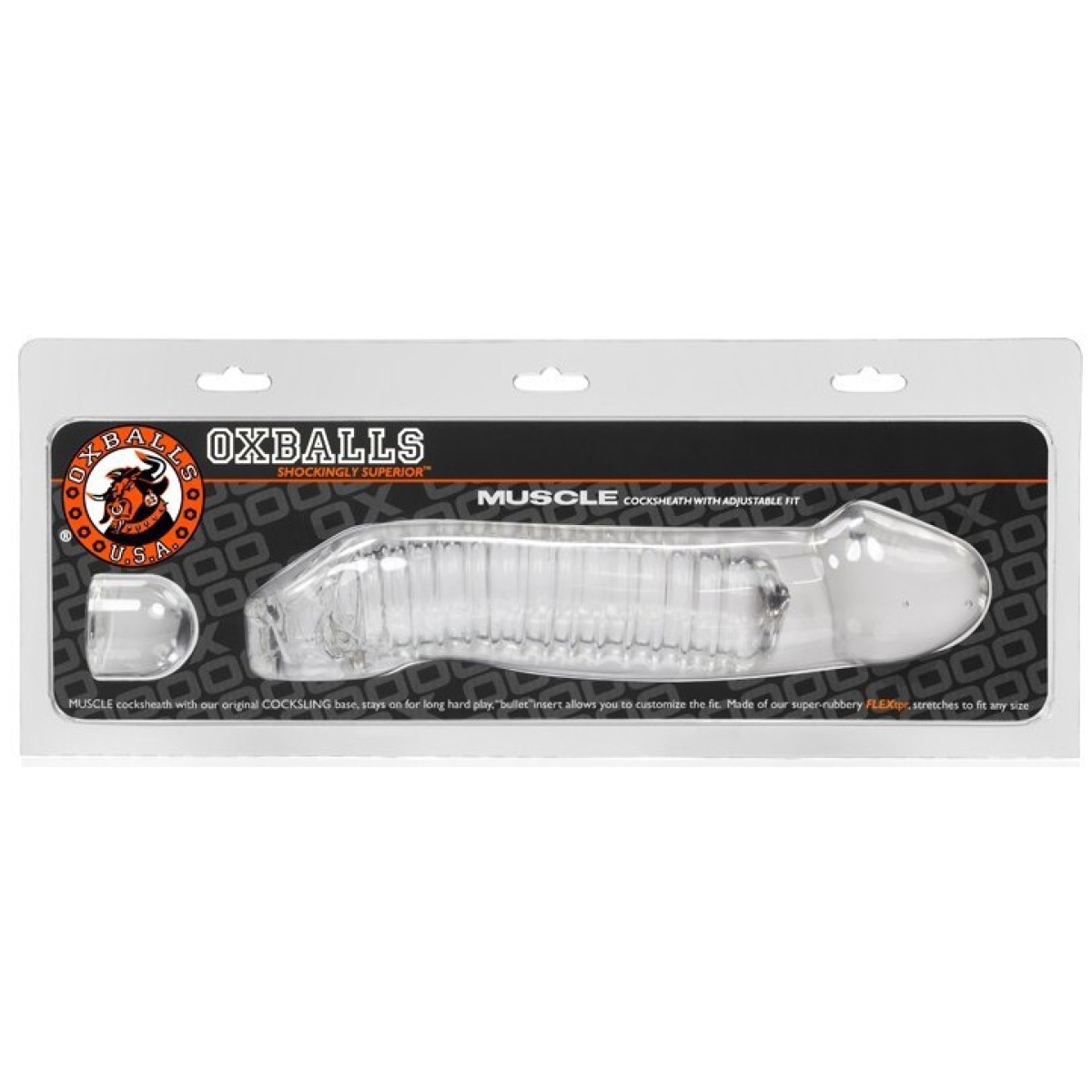gaine pour penis muscle oxballs 24 x 5 cm transparente 1