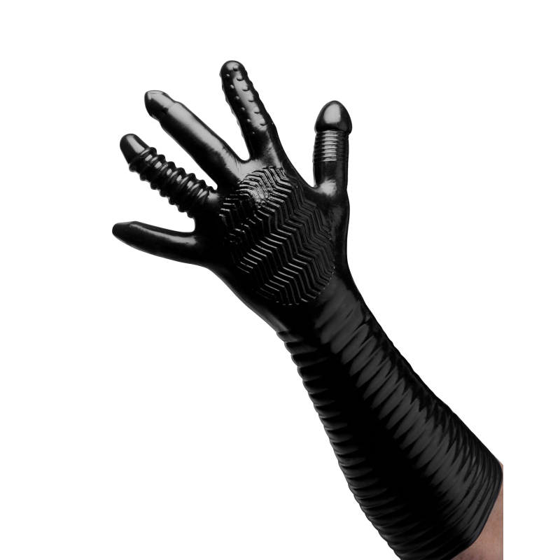 gant long texture pleasure fister noir scaled