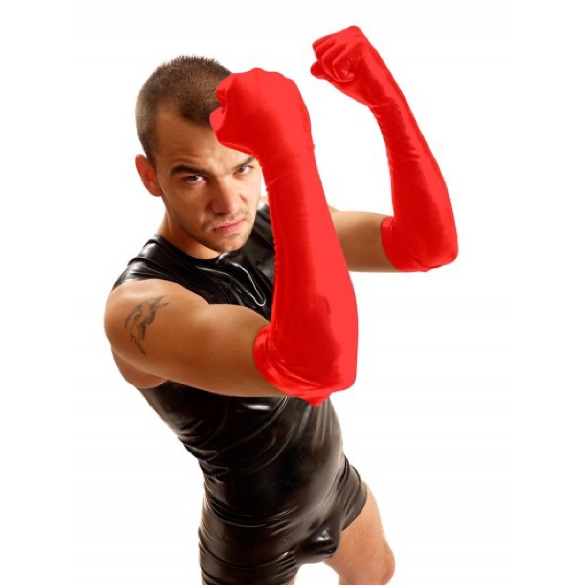 gants fist elbow rouge