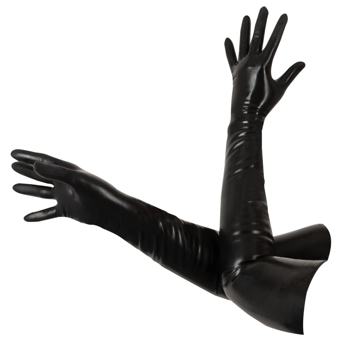 gants longs en latex tenue bdsm noirs 9