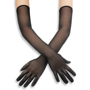 gants longs mesh gloves 50cm noirs 1