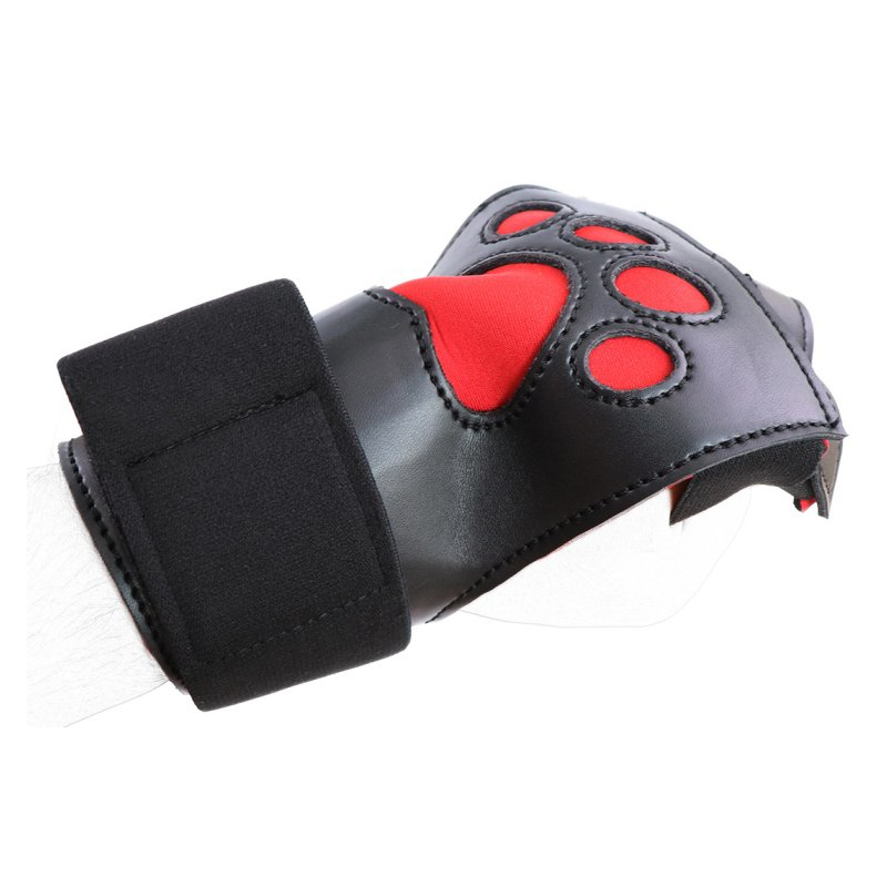 gants puppy dog paw noir rouge 1