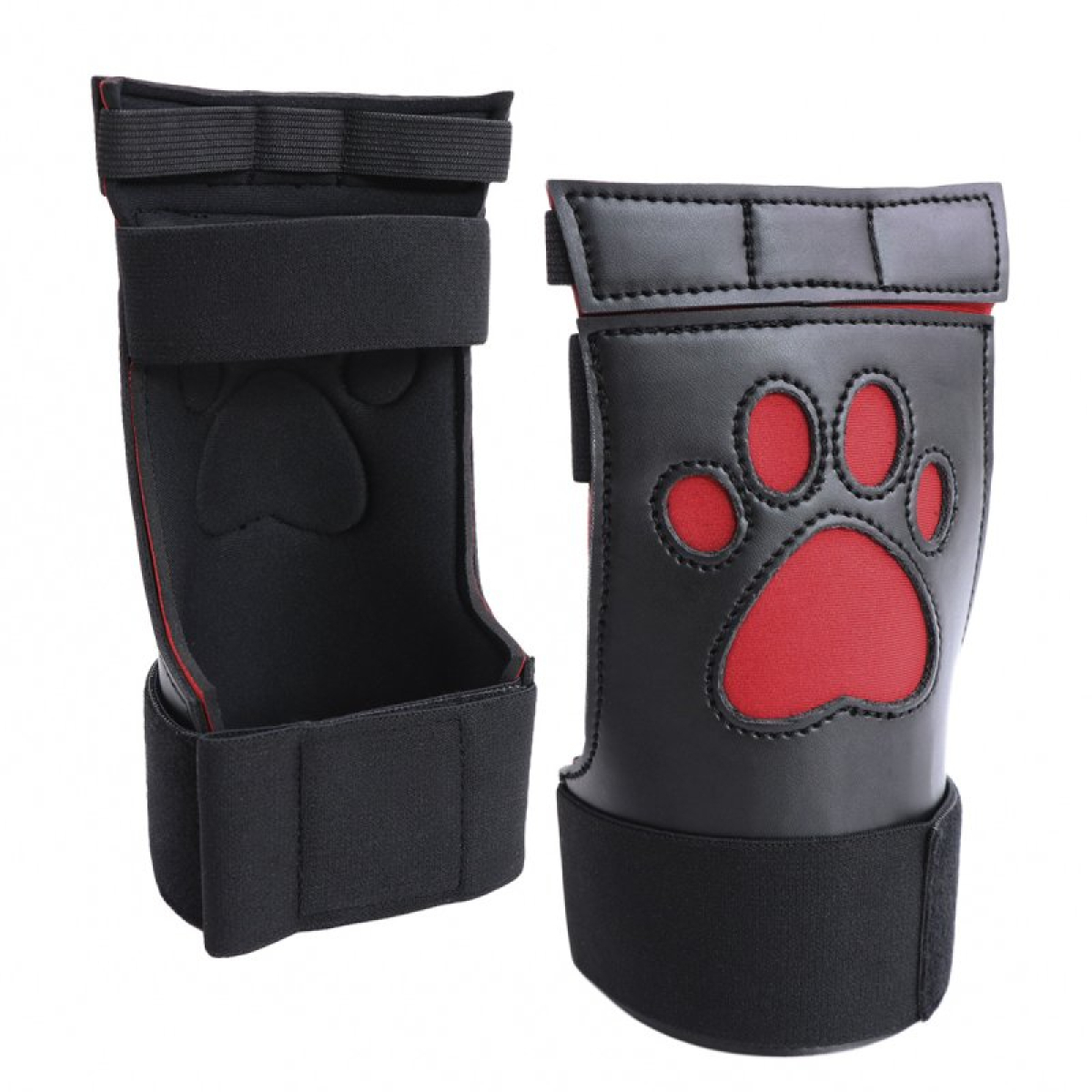 gants puppy dog paw noir rouge