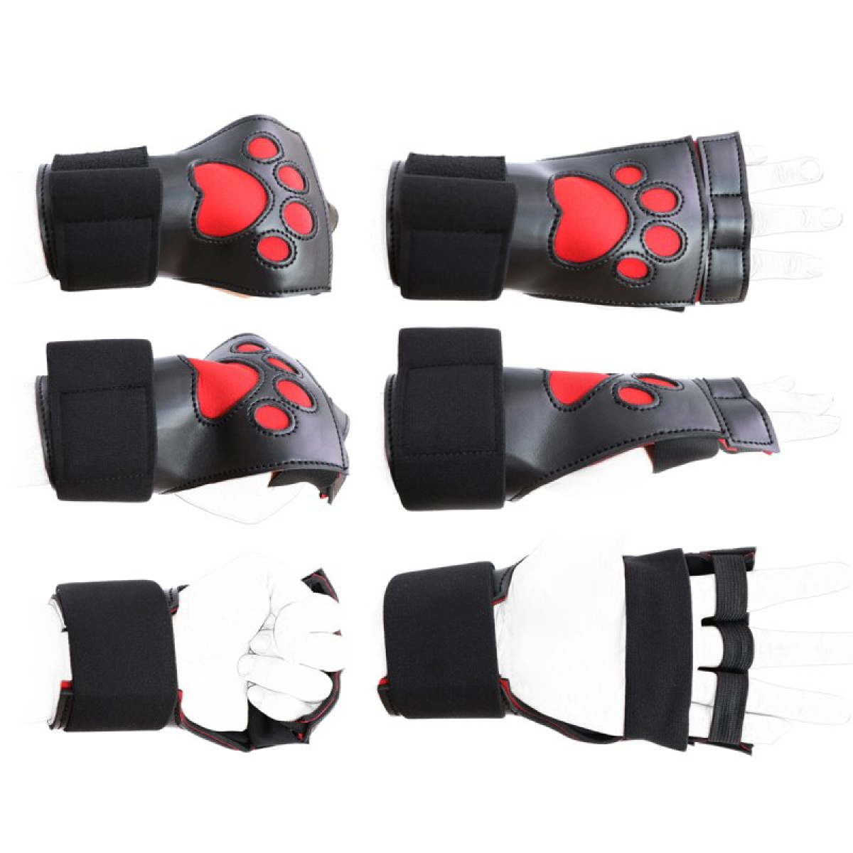gants puppy dog paw noir rouge 4