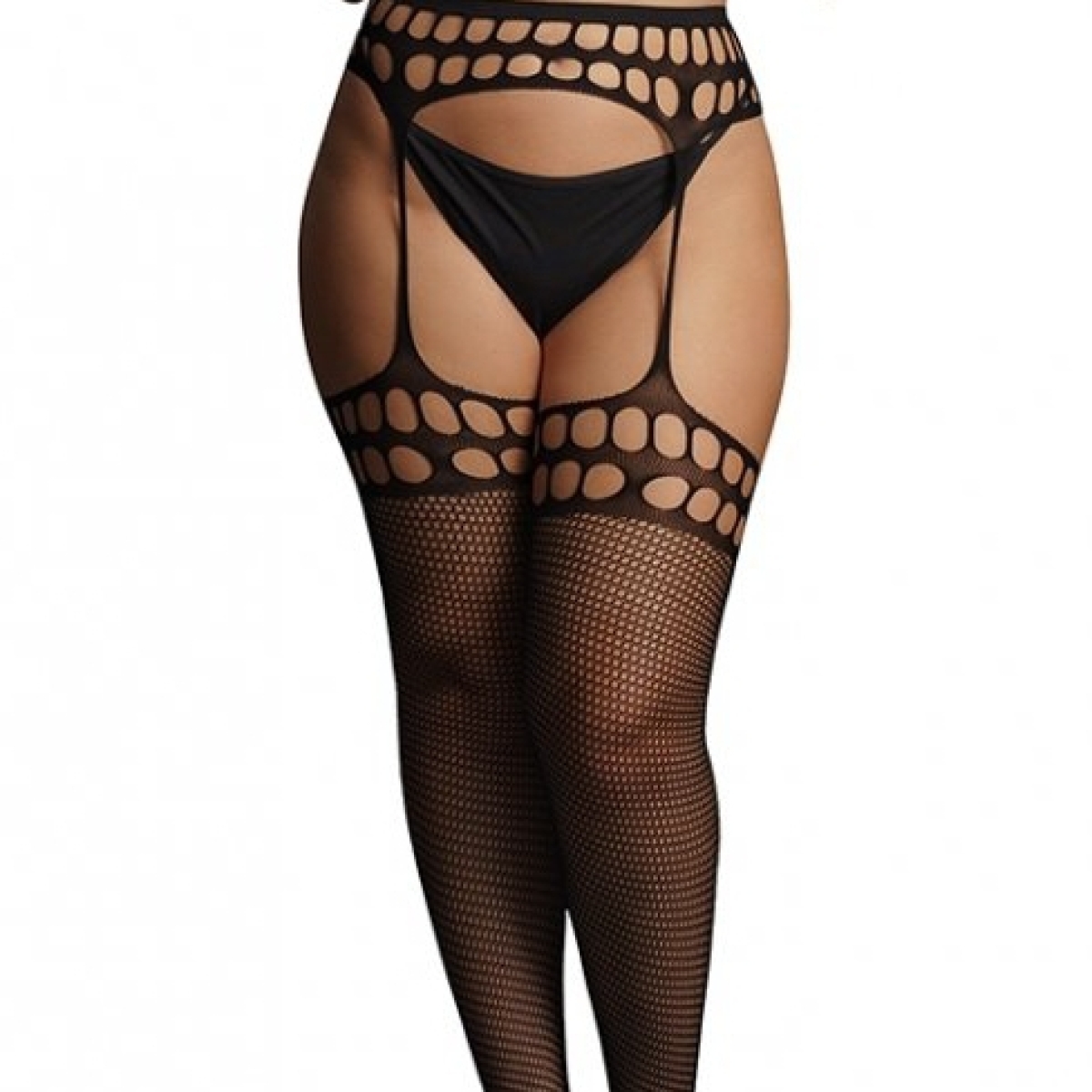 garterbelt stockings with open design black osx