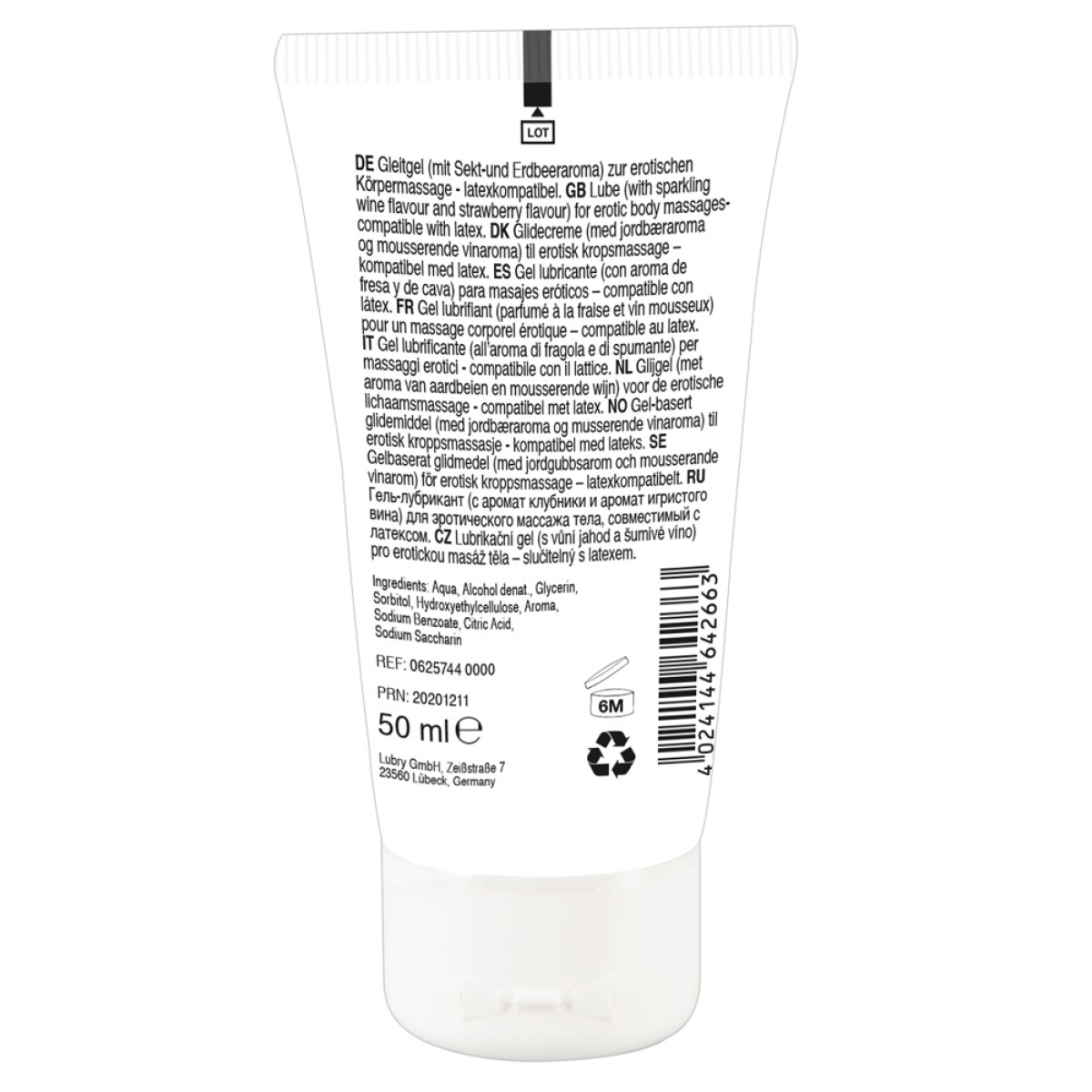 gel de massage vin petillant fraise 50ml 1