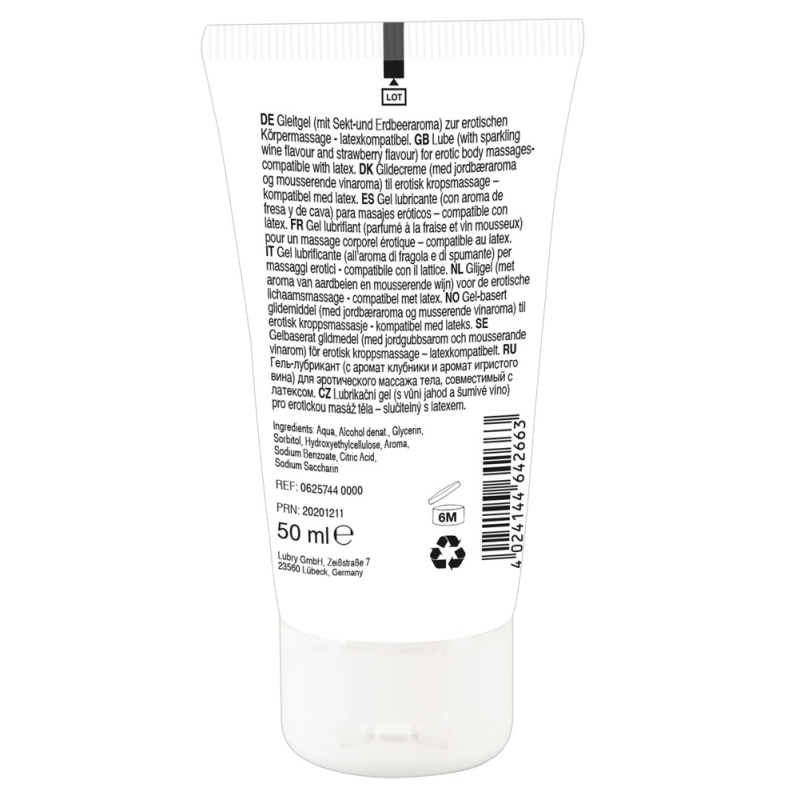 gel de massage vin petillant fraise 50ml 1