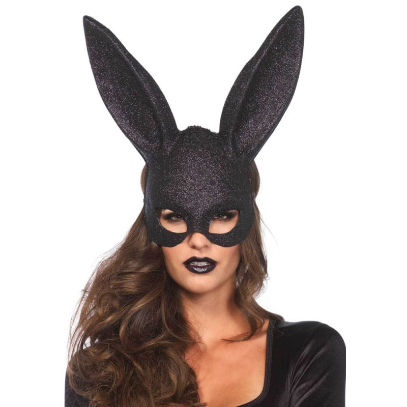 glitter masquerade rabbit mask black o s 1