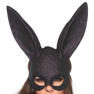 glitter masquerade rabbit mask black o s