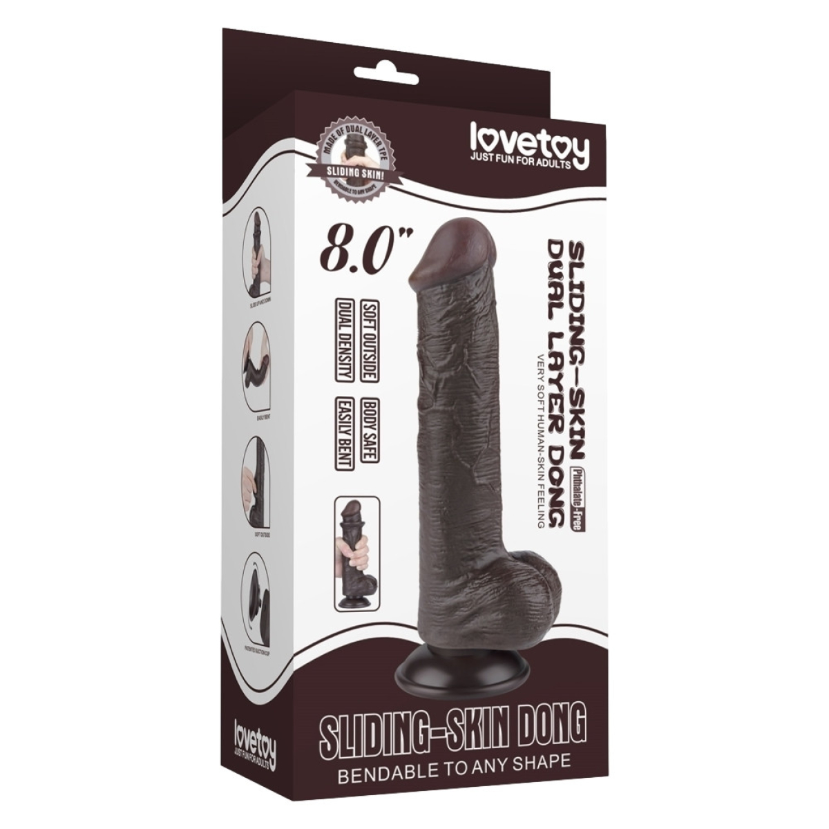 gode avec bourses sliding skin 15 x 45cm noir 1