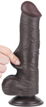 gode avec bourses sliding skin 15 x 45cm noir 3