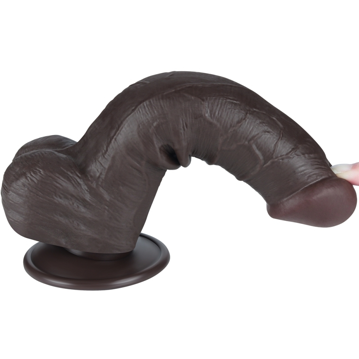 gode avec bourses sliding skin 15 x 45cm noir 6