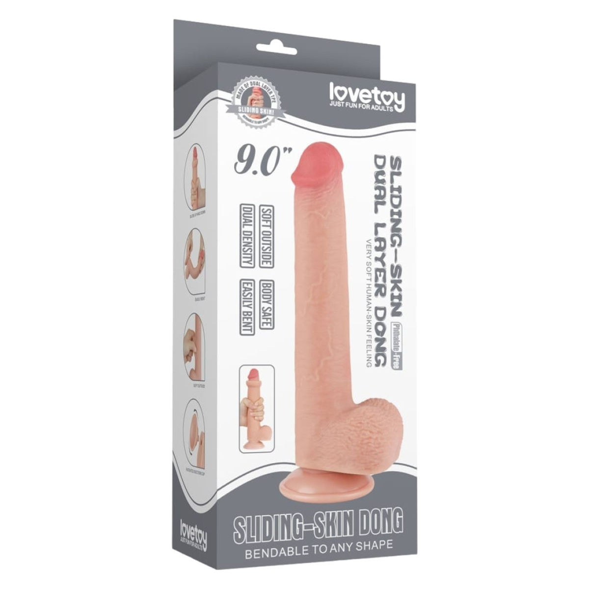 gode avec bourses sliding skin 17 x 35cm 1