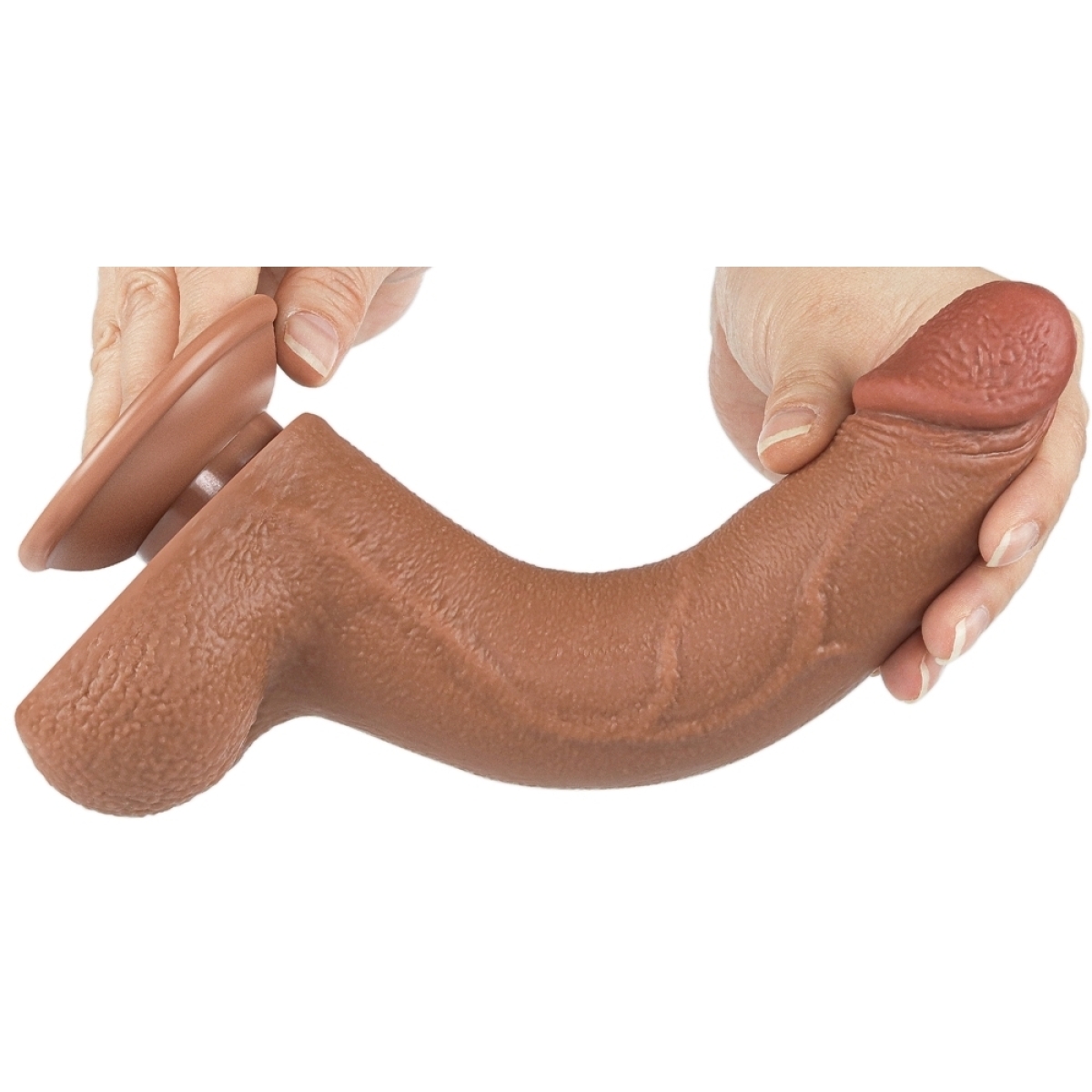 gode avec bourses sliding skin 17 x 4cm marron 3