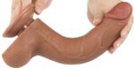 gode avec bourses sliding skin 17 x 4cm marron 3