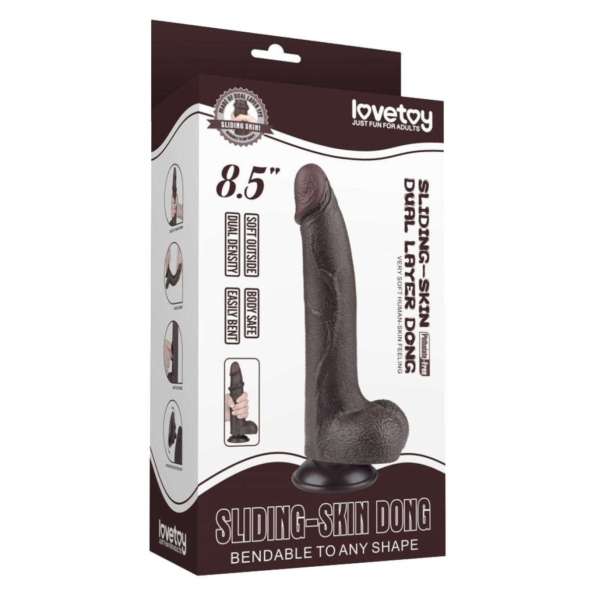 gode avec bourses sliding skin 17 x 4cm noir 1