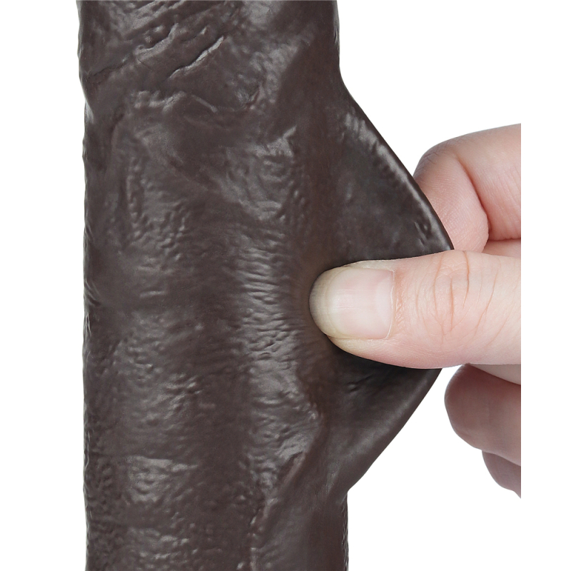 gode avec bourses sliding skin 18 x 47cm noir 4